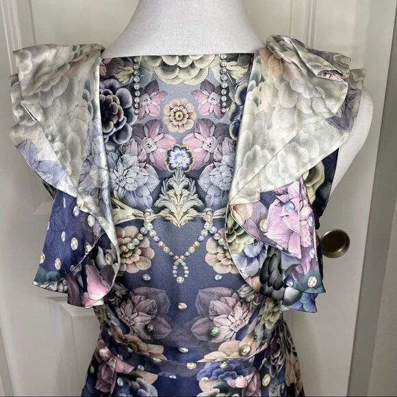 Anthropologie Leifsdottir Designer Silk Floral Dress size 4 - Picture 6 of 13